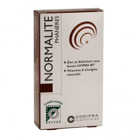 Normalite phanères cheveux et ongles 60 gélules CODIFRA - Normalite phanères cheveux et ongles 60 gélules CODIFRA -