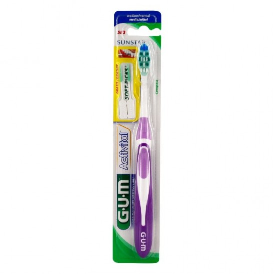Gum activital brosse à dents medium compact 583 GUM - Brosse à dents manuelle Gum activital brosse à dents medium compact 583 GUM - Brosse à dents manuelle