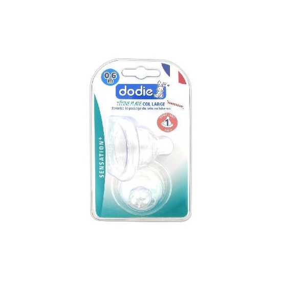 Dodie Sensation+ 2 Tétines Plate Col Large 0-6 Mois Débit 1 Lent DODIE - Tétines Dodie Sensation+ 2 Tétines Plate Col Large 0-6 Mois Débit 1 Lent DODIE - Tétines