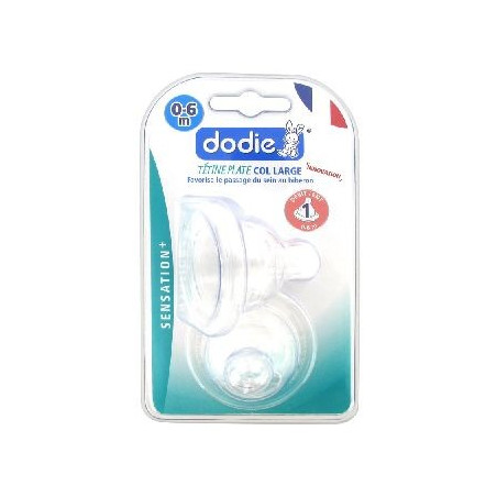 Dodie Sensation+ 2 Tétines Plate Col Large 0-6 Mois Débit 1 Lent DODIE - Tétines