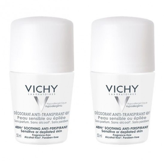 Vichy déodorant duo billes peaux sensibles 2x50 ml Vichy déodorant duo billes peaux sensibles 2x50 ml