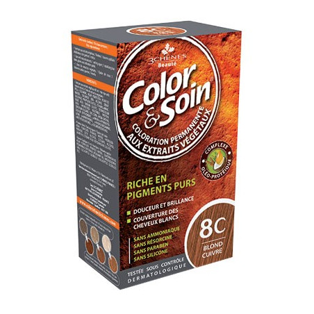 3 Chênes Color&Soin blond  cuivré coloration permanente 8C