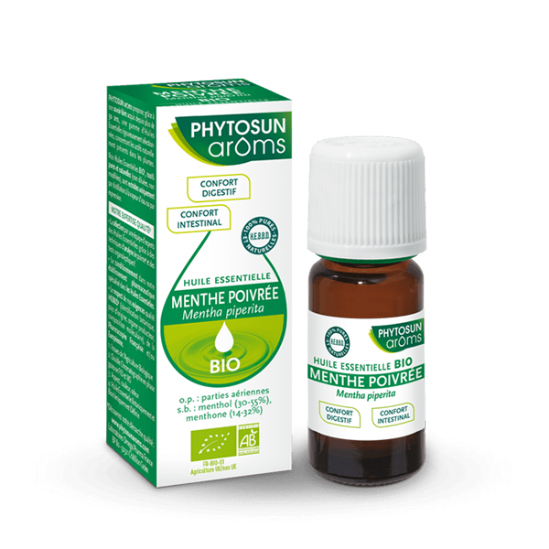 Phytosun aroms huiles essentielles menthe poivrée bio 10ml Phytosun aroms huiles essentielles menthe poivrée bio 10ml