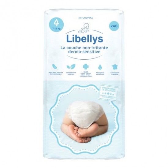 Libellys couches non irritante et dermo-sensitive T4 7-18kg x48 Libellys couches non irritante et dermo-sensitive T4 7-18kg x48