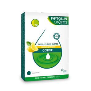 Phytosun arôms gorge pastilles sans sucre citron 24 pastilles OMEGA PHARMA - Maux de gorge