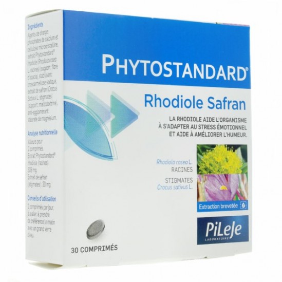 Pileje Phytostandard de Rhodiole et Safran 30 comprimés Pileje Phytostandard de Rhodiole et Safran 30 comprimés