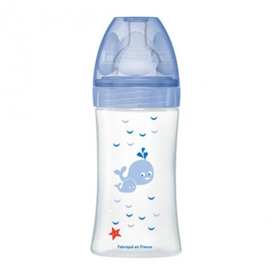 Dodie sensation+ biberon tétine plate débit moyen mer 270ml Dodie sensation+ biberon tétine plate débit moyen mer 270ml