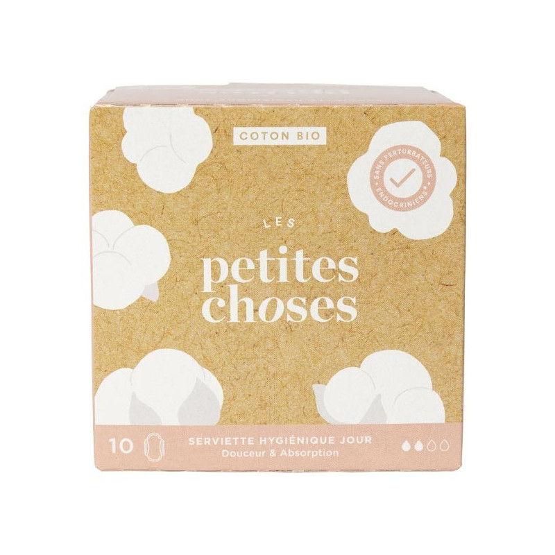 Les Petites Choses Serviettes Hygiéniques Jour Coton Bio 10 unités Les Petites Choses Serviettes Hygiéniques Jour Coton Bio 10 unités