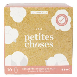 Les Petites Choses Serviettes Hygiéniques Nuit Coton Bio 10 unités