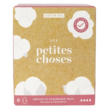 Les Petites Choses Serviettes Hygiéniques Maxi Coton Bio 8 unités