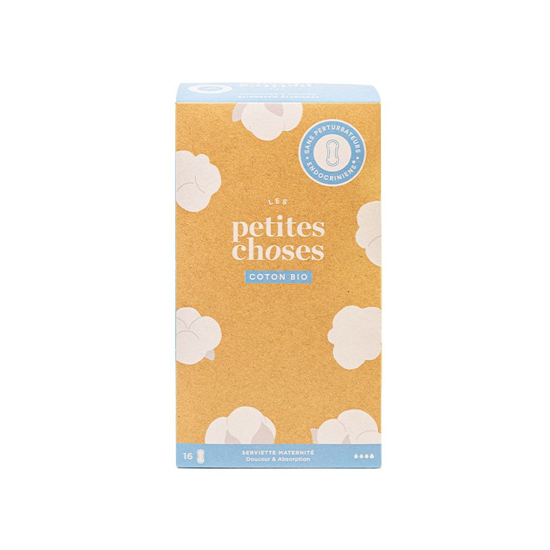 Les Petites Choses Serviettes Hygiéniques Maternité Coton Bio 16 unités