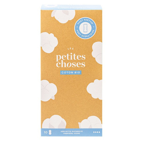 Les Petites Choses Serviettes Hygiéniques Maternité Post Partum Coton Bio 10 unités