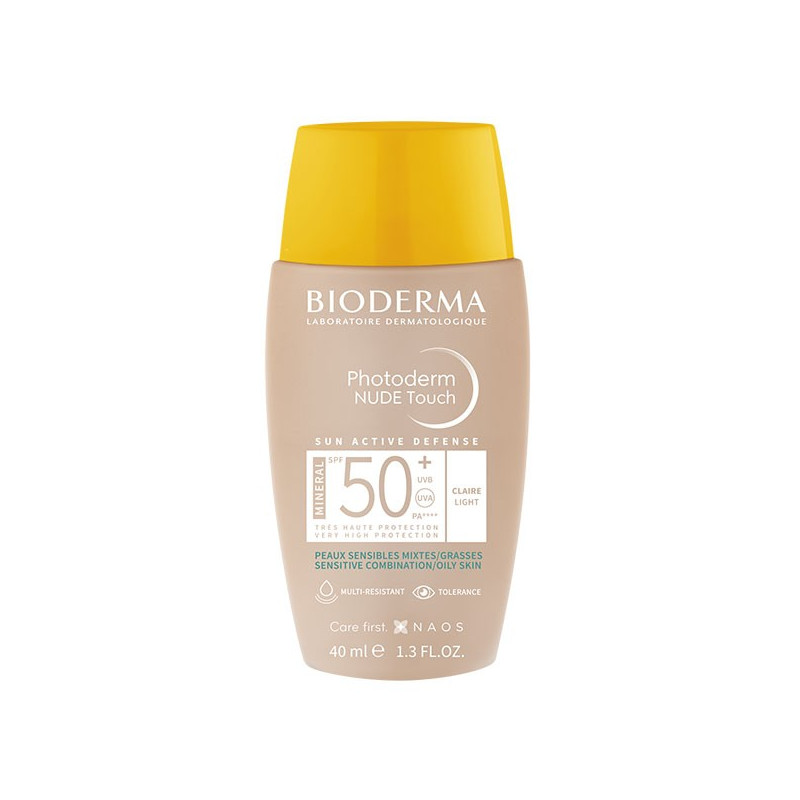 Bioderma Photoderm Nude Touch Crème Solaire Visage Matifiante Peaux Mixtes à Grasses Teinte Claire SPF50+ 40ml Bioderma Photoderm Nude Touch Crème Solaire Visage Matifiante Peaux Mixtes à Grasses Teinte Claire SPF50+ 40ml