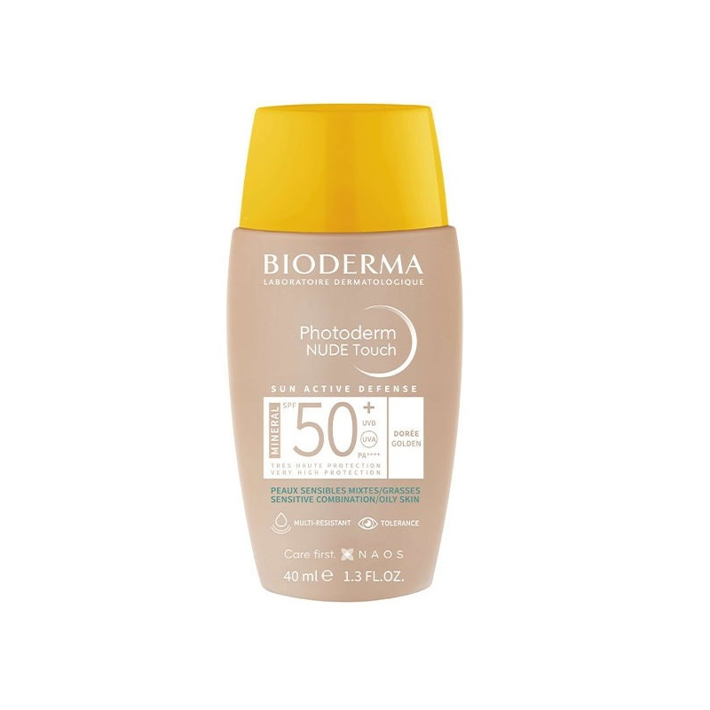 Bioderma Photoderm Nude Touch Crème Solaire Visage Matifiante Peaux Mixtes à Grasses Teinte Dorée SPF50+ 40ml Bioderma Photoderm Nude Touch Crème Solaire Visage Matifiante Peaux Mixtes à Grasses Teinte Dorée SPF50+ 40ml