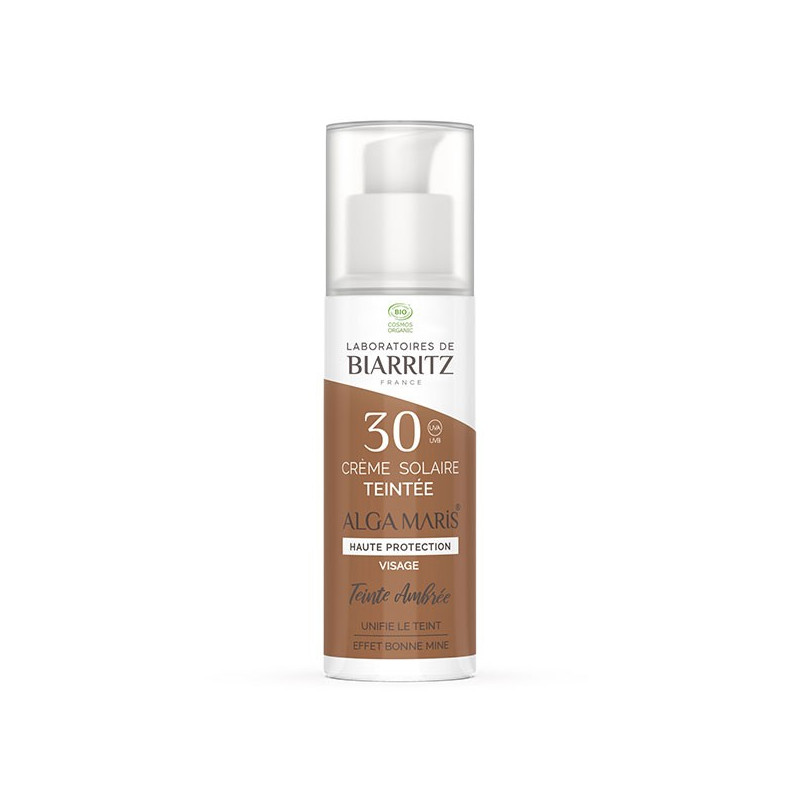 Laboratoires de Biarritz Soins Solaires Crème Visage Teintée SPF30 Ambrée Bio 50ml Laboratoires de Biarritz Soins Solaires Crème Visage Teintée SPF30 Ambrée Bio 50ml