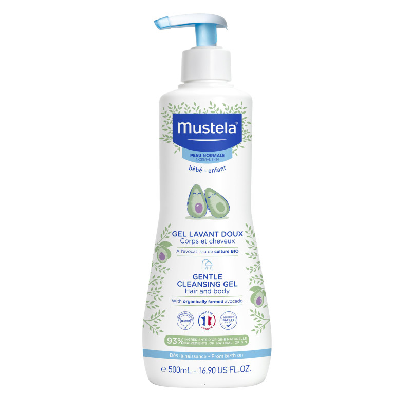 Mustela gel lavant doux corps et cheveux à l'avocat bio 500ml Mustela gel lavant doux corps et cheveux à l'avocat bio 500ml