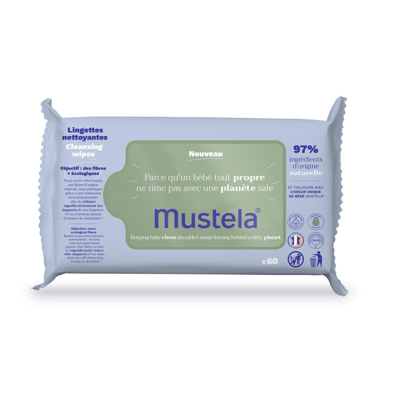 Mustela Lingettes Nettoyantes Apaisantes 60 lingettes Mustela Lingettes Nettoyantes Apaisantes 60 lingettes