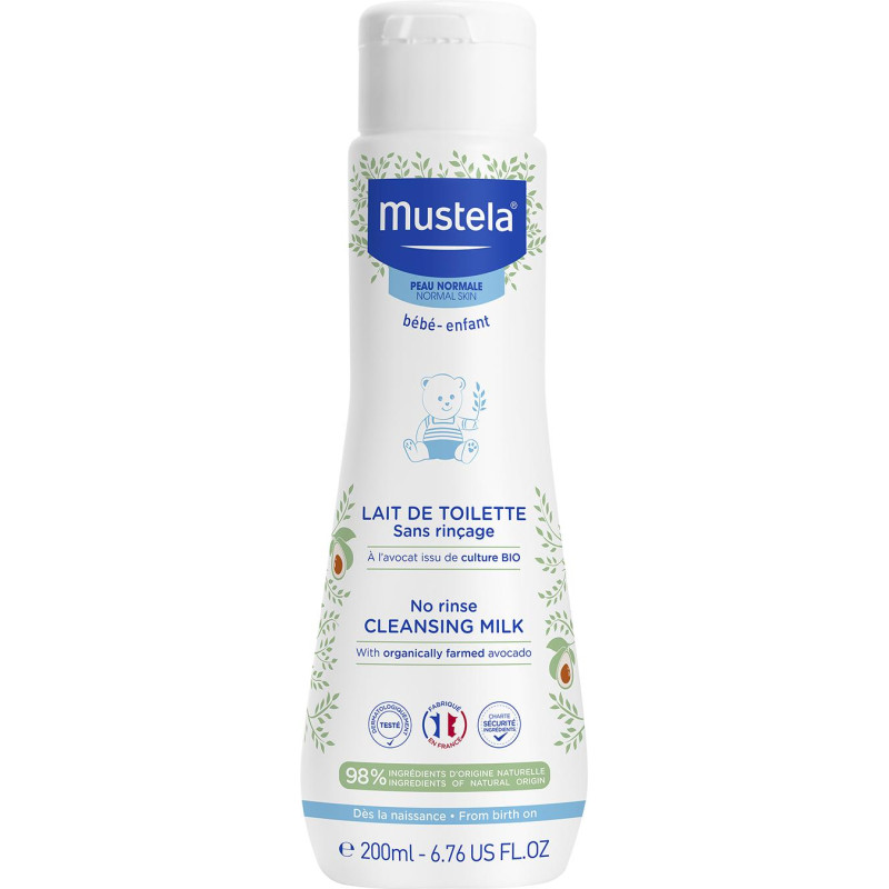 Mustela lait de toilette sans rinçage à l'avocat bio 200ml Mustela lait de toilette sans rinçage à l'avocat bio 200ml