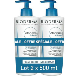 Bioderma Atoderm Crème Nourrissante Flacon Pompe 2 x 500ml