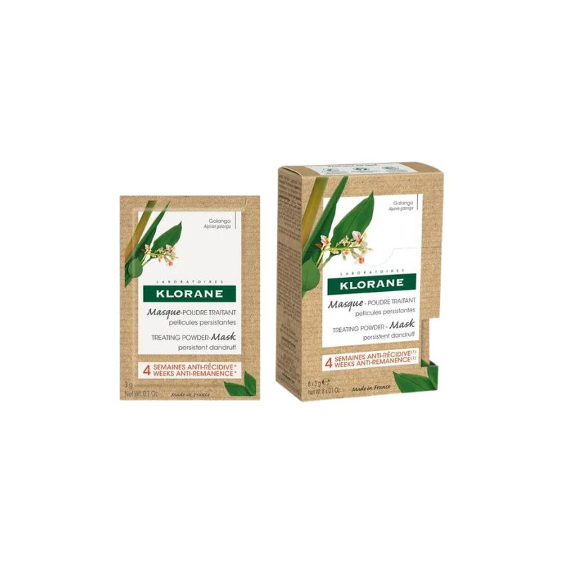 Klorane masque poudre traitant au galanga 8x3g Klorane masque poudre traitant au galanga 8x3g