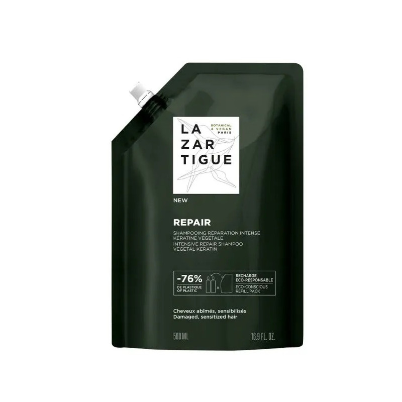 Lazartigue Repair Eco-Recharge Shampoing Réparation Intense Cheveux Abîmés, Sensibilisés 500ml Lazartigue Repair Eco-Recharge Shampoing Réparation Intense Cheveux Abîmés, Sensibilisés 500ml