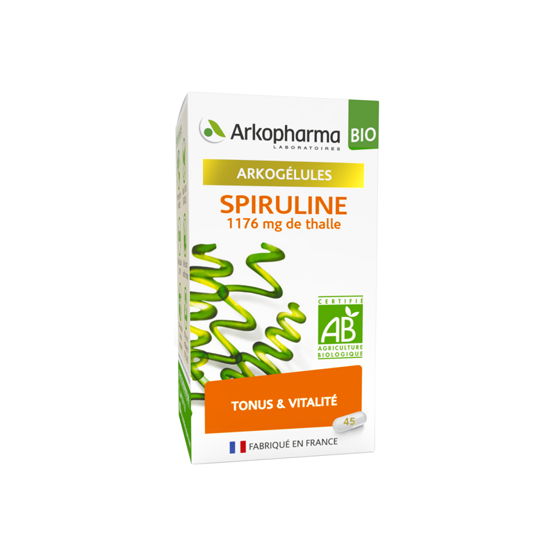 Arkopharma arkogélules spiruline bio 45 gelules Arkopharma arkogélules spiruline bio 45 gelules