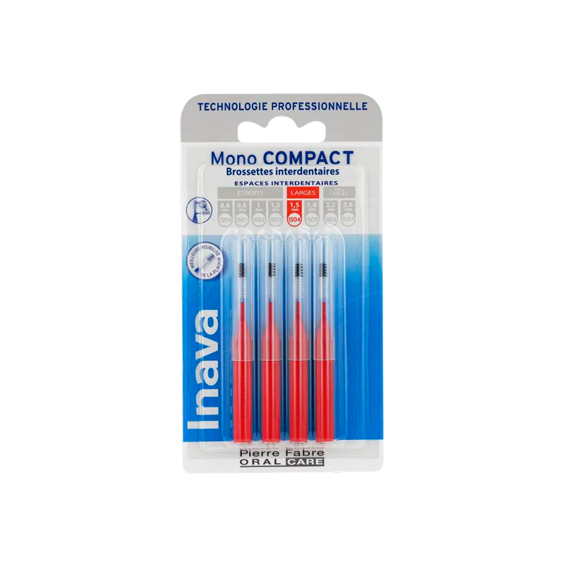 Pierre fabre inava 4 brossettes mono compact rouge iso4 Pierre fabre inava 4 brossettes mono compact rouge iso4