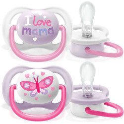 Avent Ultra Air Happy 2 Sucettes Orthodontiques 0-6 Mois I Love Mama Rose