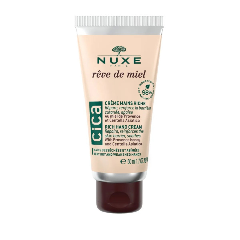 Nuxe Rêve De Miel - Cica Crème Mains Riche - Mains Desséchées et Abîmées 50ml Nuxe Rêve De Miel - Cica Crème Mains Riche - Mains Desséchées et Abîmées 50ml