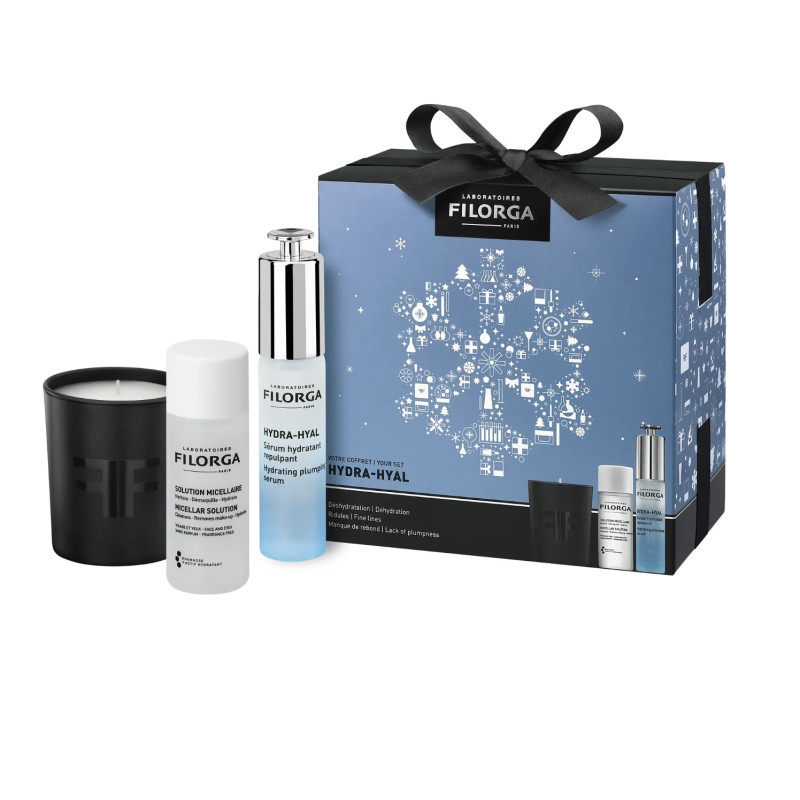 Filorga Coffret Hydra-Hyal Sérum Hydratant Repulpant 30ml + Solution Micellaire 50ml + Mini Bougie Filorga Coffret Hydra-Hyal Sérum Hydratant Repulpant 30ml + Solution Micellaire 50ml + Mini Bougie