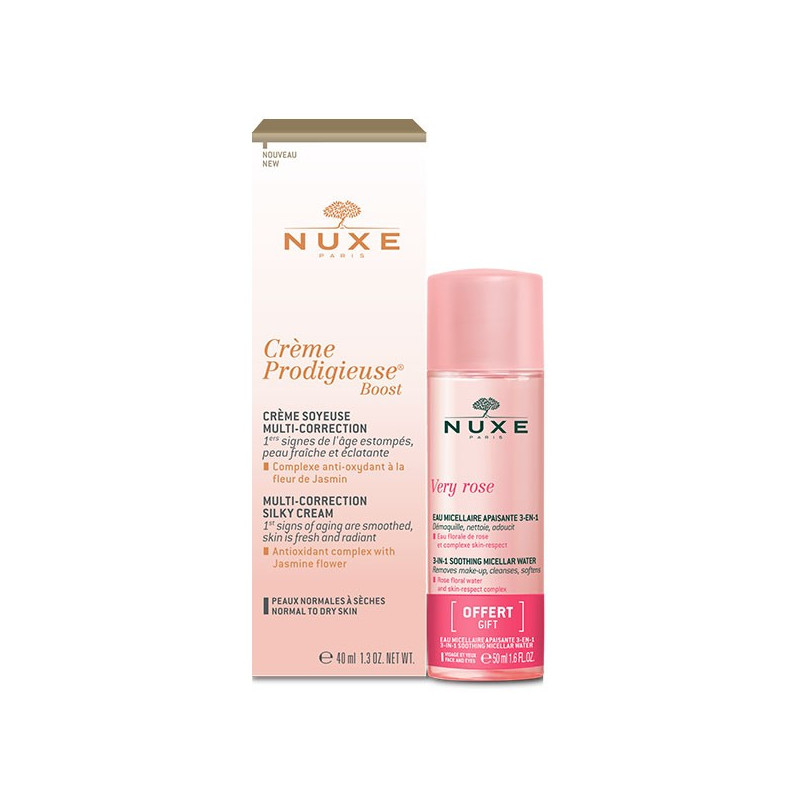 Nuxe Crème Prodigieuse Boost Crème Soyeuse 40ml + Very Rose Eau Micellaire 50ml Offerte Nuxe Crème Prodigieuse Boost Crème Soyeuse 40ml + Very Rose Eau Micellaire 50ml Offerte