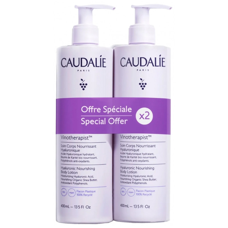 Caudalie Vinotherapist Soin Corps Nourrissant Hyaluronique Lot de 2 x 400 ml Caudalie Vinotherapist Soin Corps Nourrissant Hyaluronique Lot de 2 x 400 ml