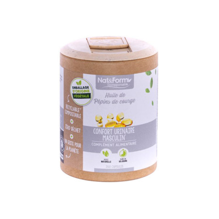 Nat&form huile de pépins de courge format éco 200 gélules