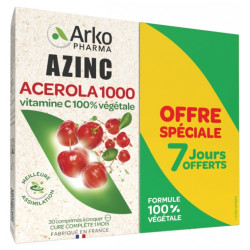 Azinc Acérola Lot de 2 x 30 Comprimés à Croquer