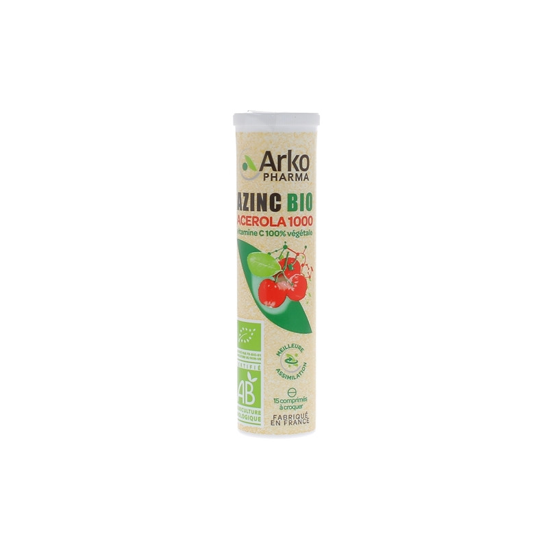 Azinc Vegetal Acerola 1000 Tube 18 Comprimés Azinc Vegetal Acerola 1000 Tube 18 Comprimés