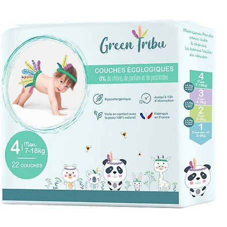 Green Tribu 22 Couches Maxi Taille 4 (7 à 18 kg)