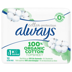 Always Cotton Protection 12 Serviettes Hygiéniques Taille 1