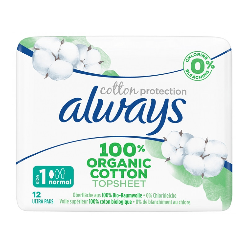 Always Cotton Protection 12 Serviettes Hygiéniques Taille 1 Always Cotton Protection 12 Serviettes Hygiéniques Taille 1