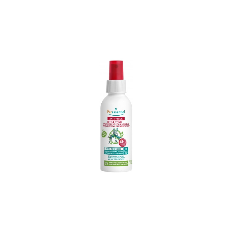Puressentiel Anti-Pique Spray Répulsif Peaux Sensibles 100 ml Puressentiel Anti-Pique Spray Répulsif Peaux Sensibles 100 ml