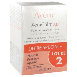 Avene XeraCalm AD Pain Nettoyant Surgras Lot de 2 x 100 g