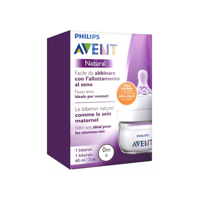 Avent Natural Biberon 60 ml 0 Mois et + Avent Natural Biberon 60 ml 0 Mois et +
