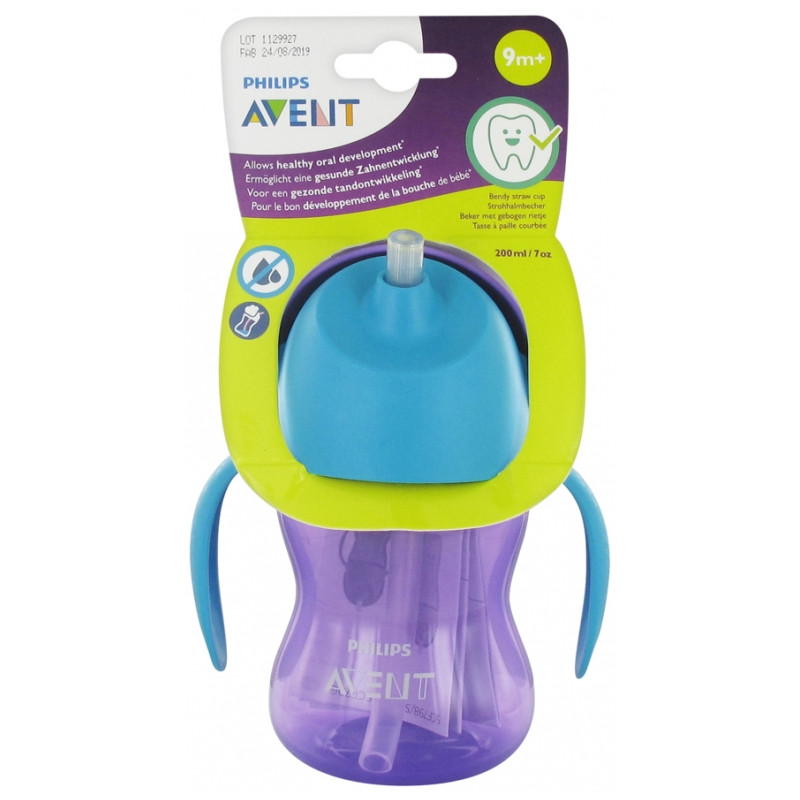 Avent Tasse A Paille Violette 200ml Avent Tasse A Paille Violette 200ml