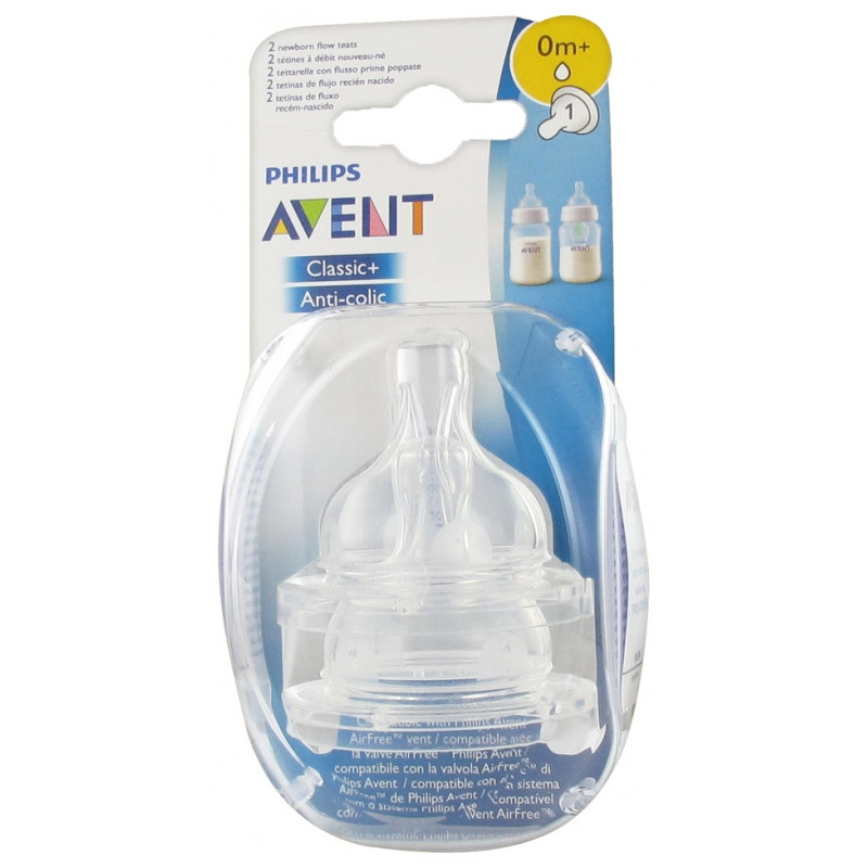 Avent 2 Tétines 1 Trou Débit Nouveau-Né 0 Mois et + Avent 2 Tétines 1 Trou Débit Nouveau-Né 0 Mois et +