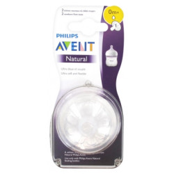 Avent Natural 2 Tétines Débit Moyen 0 Mois et +