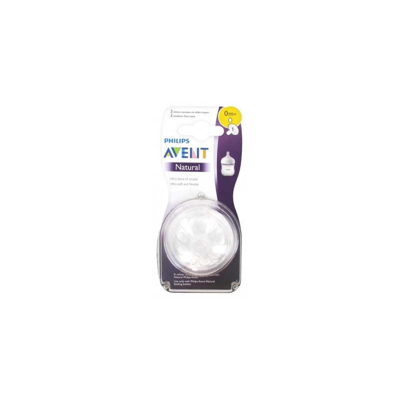 Avent Natural 2 Tétines Débit Moyen 0 Mois et + Avent Natural 2 Tétines Débit Moyen 0 Mois et +