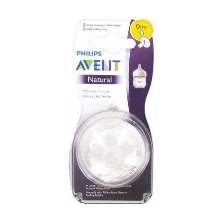 Avent Natural 2 Tétines Débit Moyen 0 Mois et +