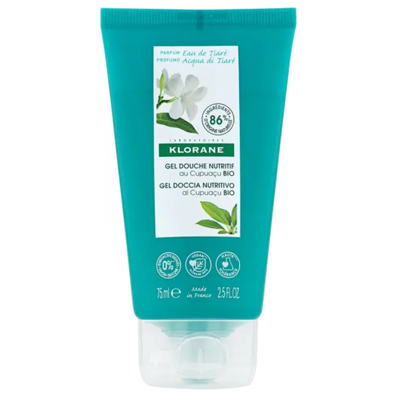 Klorane Gel Douche Nutritif au Cupuaçu Bio Eau de Tiaré 75 ml Klorane Gel Douche Nutritif au Cupuaçu Bio Eau de Tiaré 75 ml