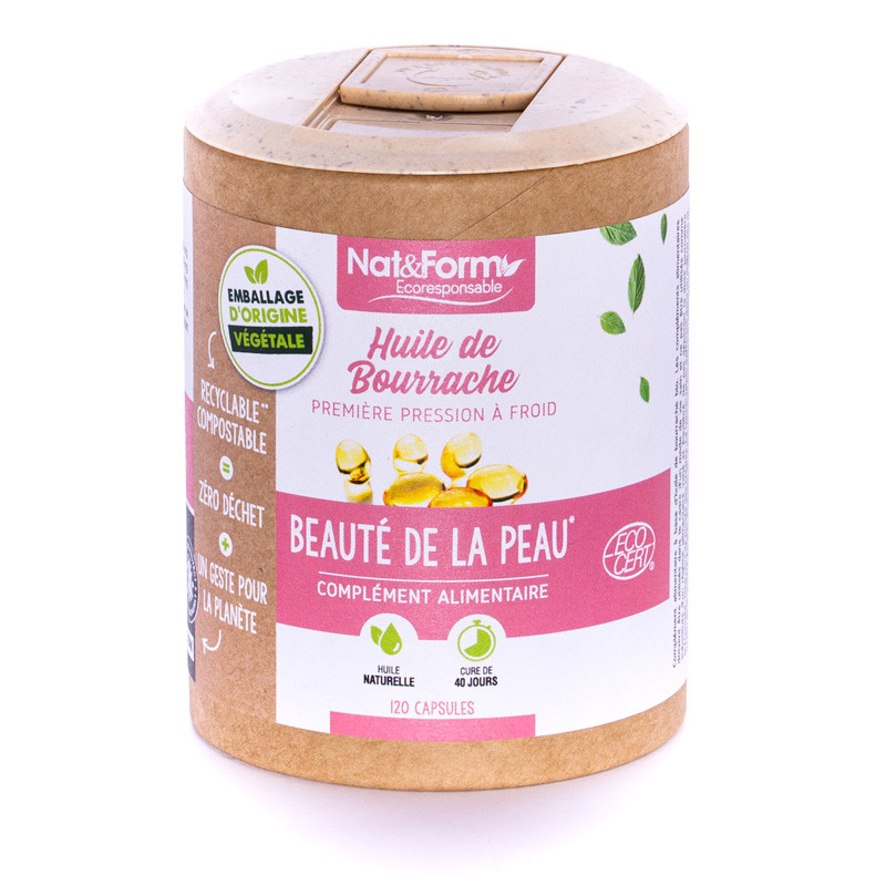 Nat&Form Bourrache Bio+Vitamines E 120 Capsules Nat&Form Bourrache Bio+Vitamines E 120 Capsules