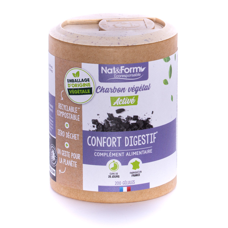 Nat&Form Ecoresponsable Charbon Végétal 200 Gélules