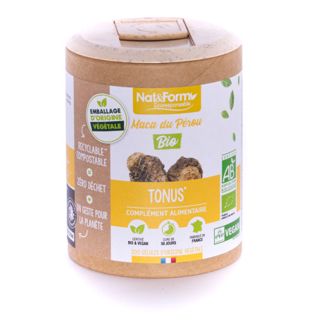 Nat&Form Maca Pérou Bio 200 Gélules Végan